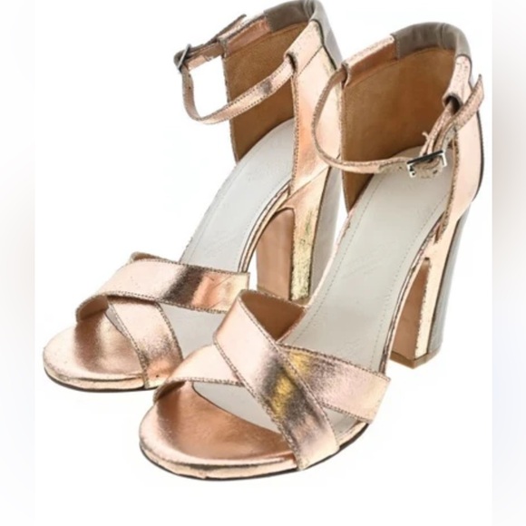 Maison Martin Margiela Bronze Strappy Heels - Picture 1 of 7